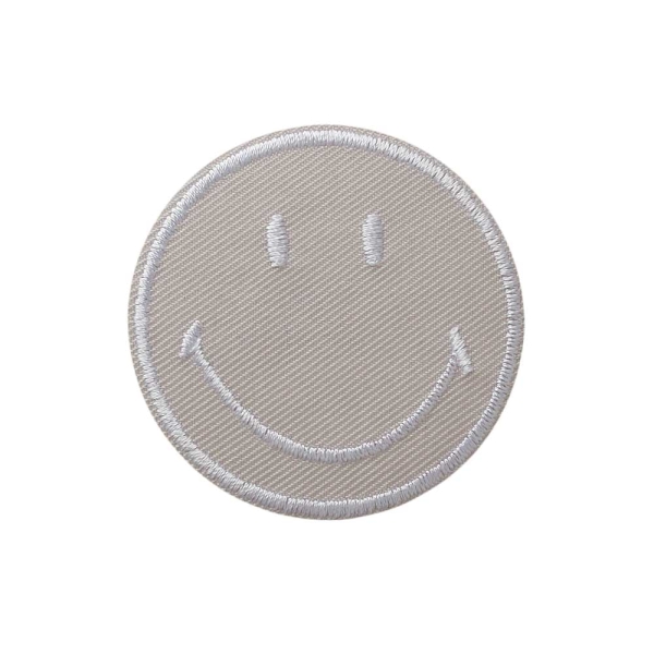 Applikation Smiley hellgrau