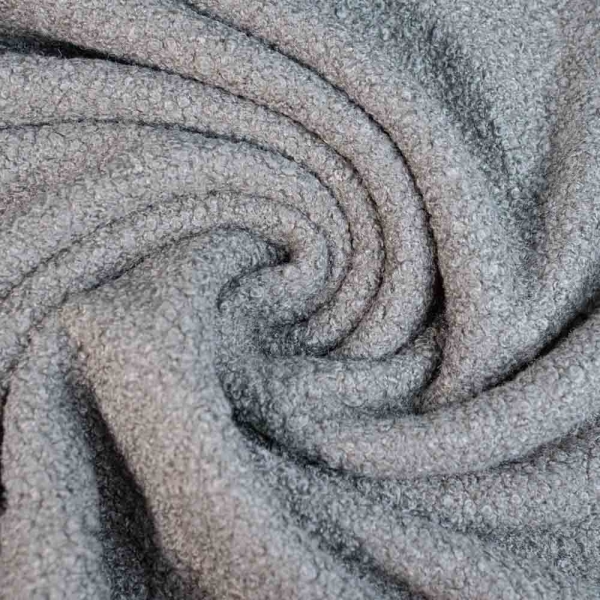 Bouclé Mantelstoff grau