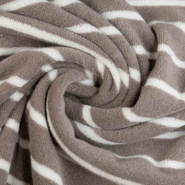 Frottee Jersey Streifen taupe