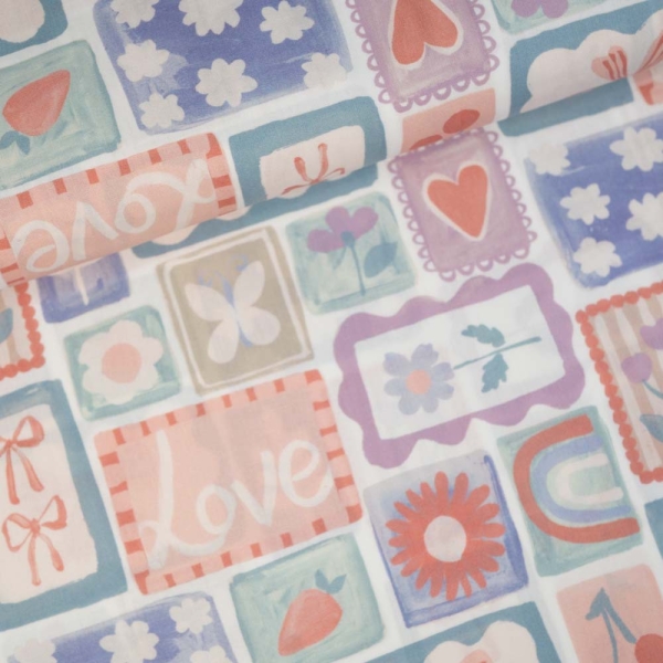 Baumwoll Popeline Lovely weiß