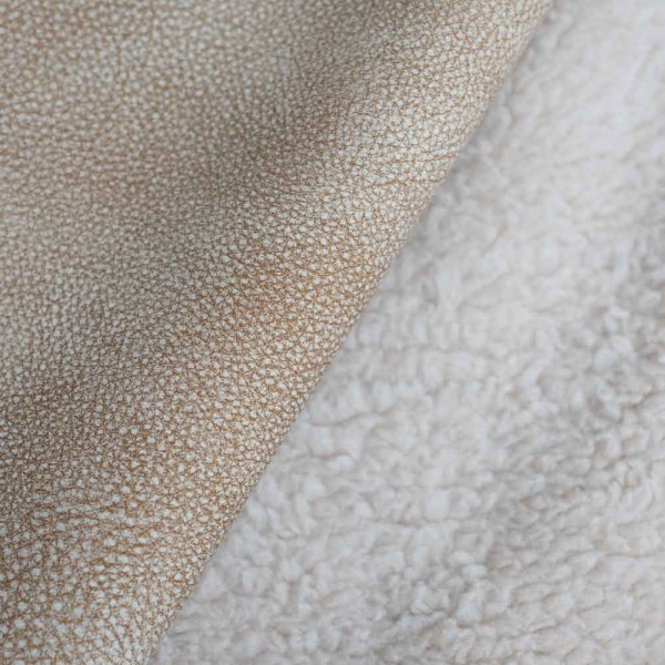 Wildlederimitat Teddyplüsch beige