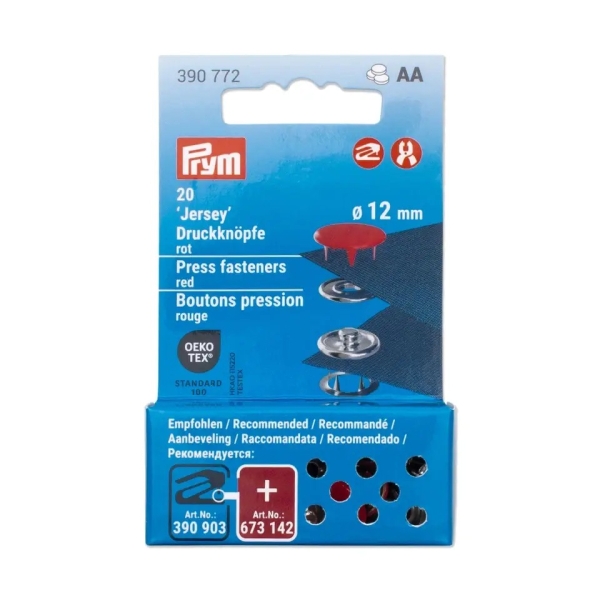 Prym NF Druckknöpfe Jersey 12mm rot
