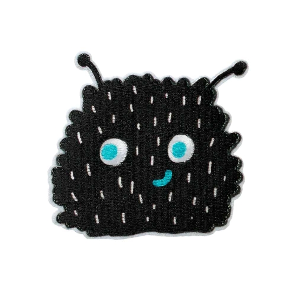 Applikation Monster Wuschel schwarz