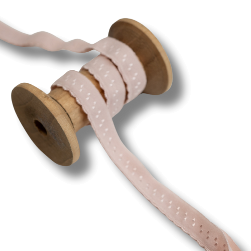 Elastisches Gummi Einfassband 20mm puderrosa