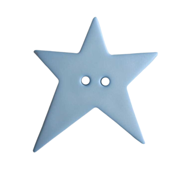 Stern-Knopf asymmetrisch 15mm hellblau