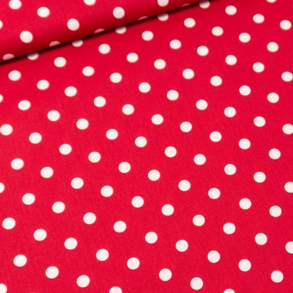 Edle Baumwollwebware Popeline Punkte rot