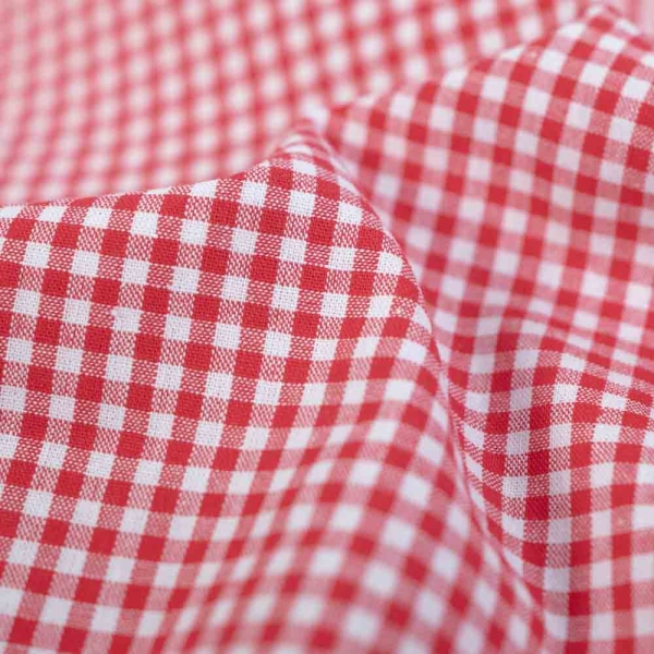 Baumwoll Popeline Karo klein 3mm rot