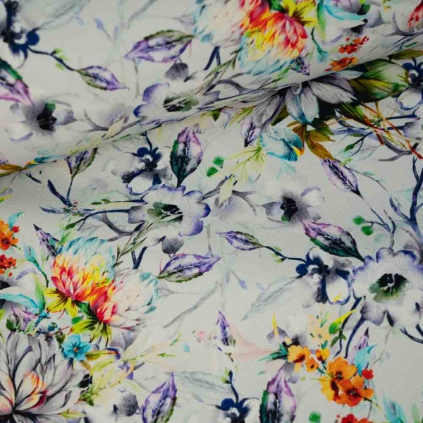 Canvas tropische Bumen hellgrau