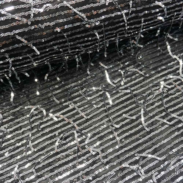 Pailetten Spitze schwarz