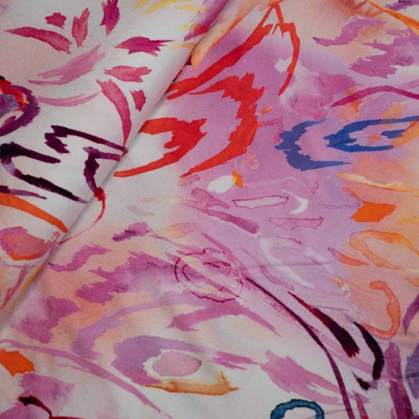 Viskosejersey Pinselmalerei rosa