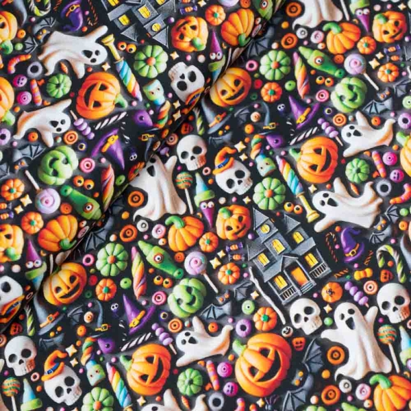 Baumwollwebware Halloween navy