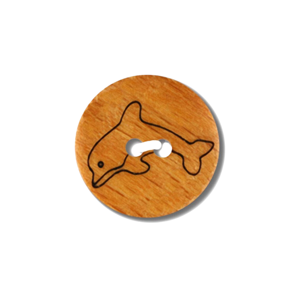 Holzknopf Delfin 15 mm