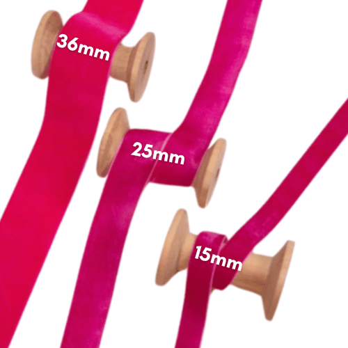 Samtband 36mm pink