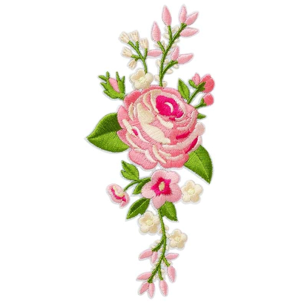 Applikation Blütenranke rosa