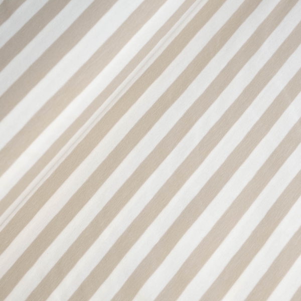 Baumwolljersey Blockstreifen beige-weiß