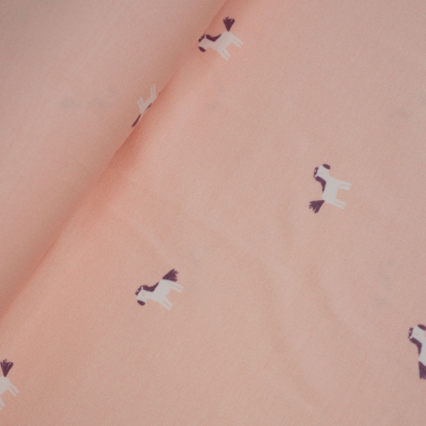 Baumwolljersey Kleines Pferd rosa