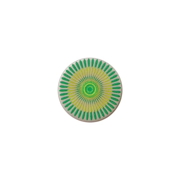 Metallknopf Mandala 15mm grün gelb