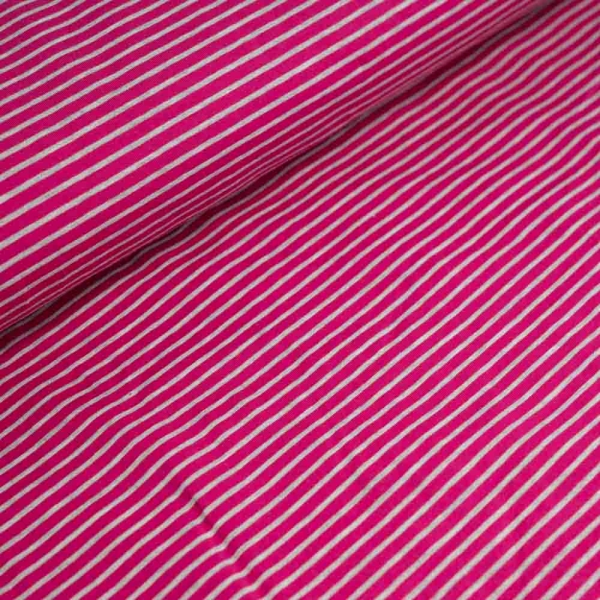 Ringel-Streifen pink-grau/meliert Baumwolljersey Ökotex 100