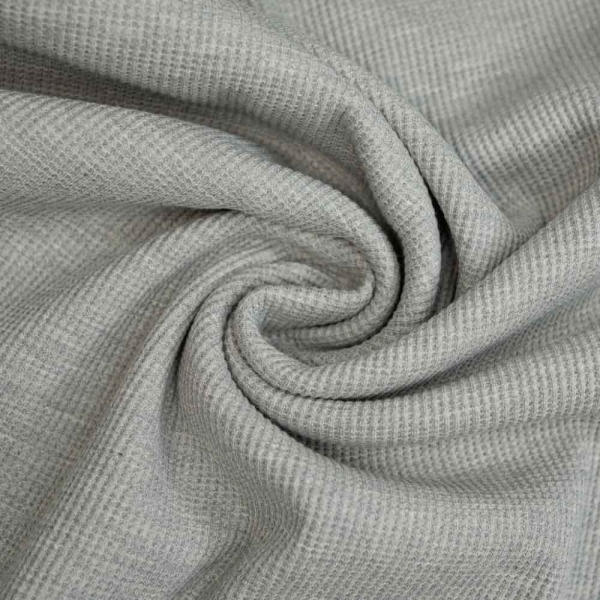 Waffeljersey Baumwolle hellgrau meliert