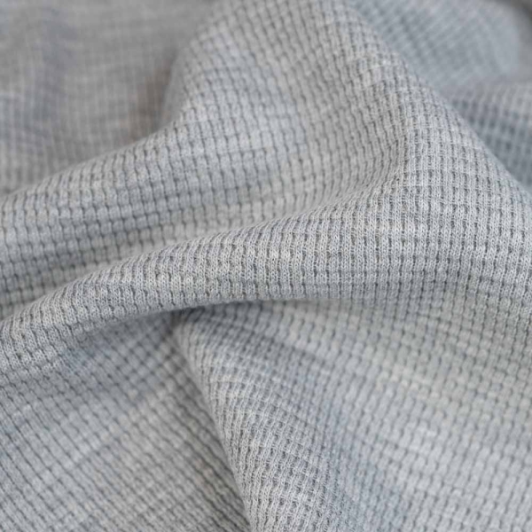Waffeljersey Baumwolle meliert hellgrau