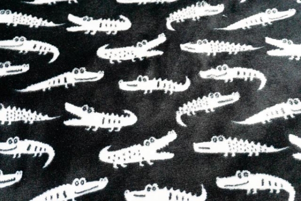 Wellnessfleece Kroko schwarz