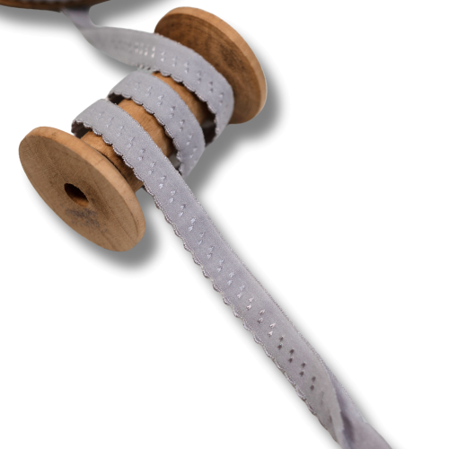 Elastisches Gummi Einfassband 20mm hellgrau