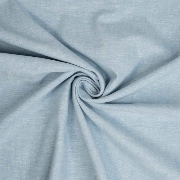 Leinen Baumwolle MELIERT jeansblau-hell