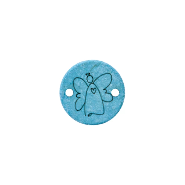 Zierteil Engel mit Herz blau 15mm