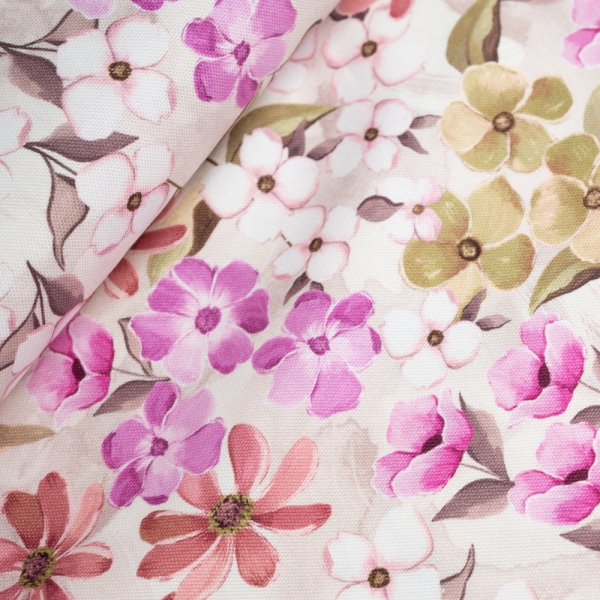 Canvas Blumen hellbeige