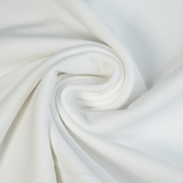 50cm Zuschnitt Bio Ripp Bündchen weiß
