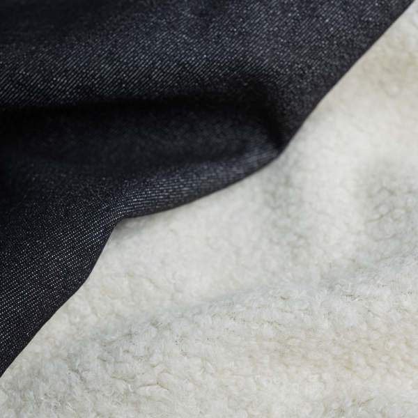 Jeans Denim Doubleface Teddy Innenseite schwarz