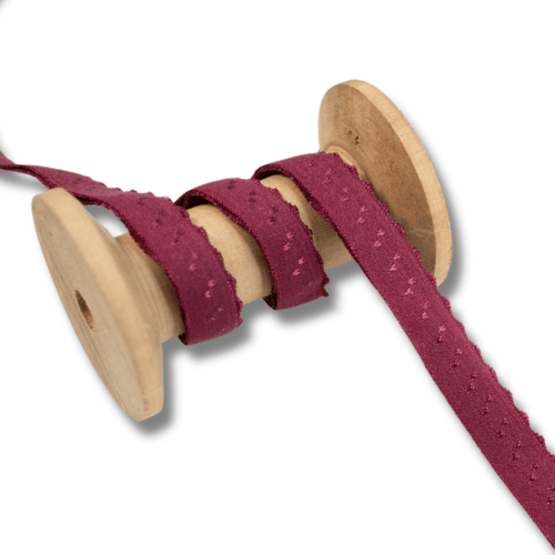 Elastisches Gummi Einfassband 20mm bordeaux