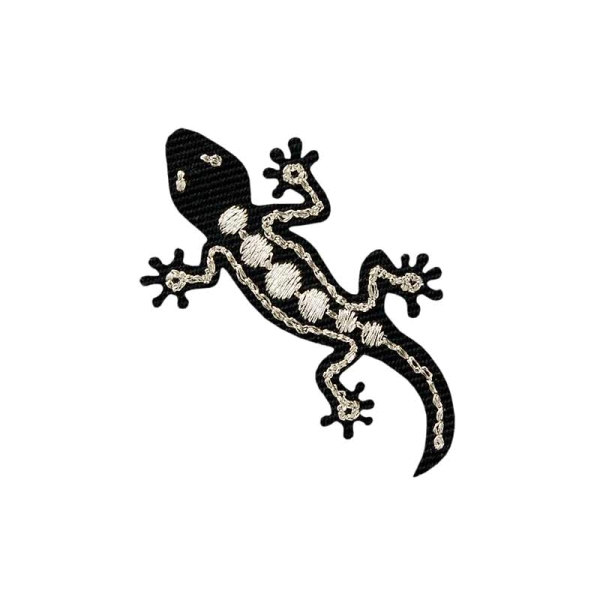 Applikation Echse schwarz/silber
