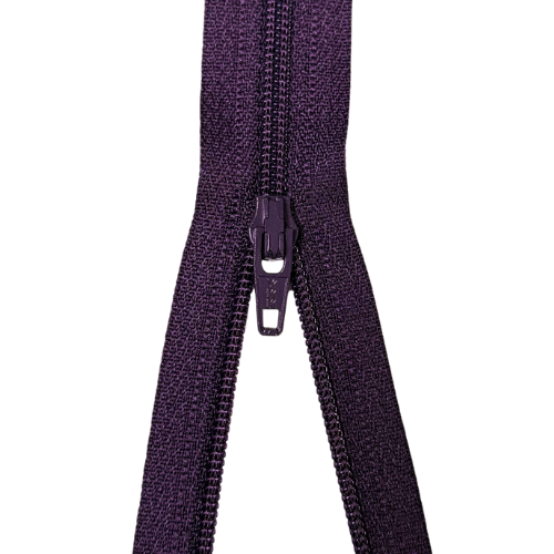 YKK nicht teilbarer Reißverschluss kleine Spirale aubergine