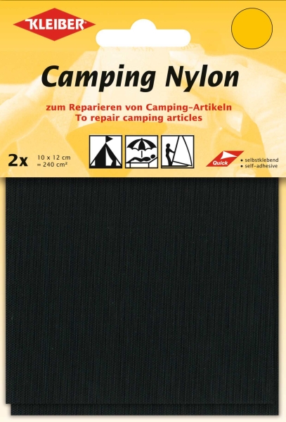 Kleiber Applikation Klebeflicken Camping Nylon schwarz