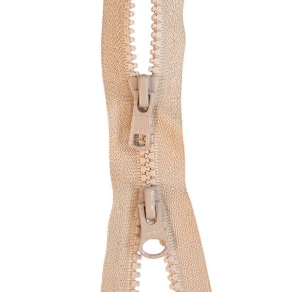 YKK 2-Wege-teilbarer Reißverschluss Jacken Kunststoff grob beige