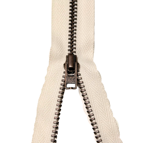YKK nicht teilbarer Reißverschluss Metall ecru