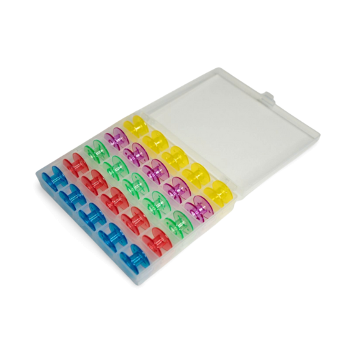 EvLis Unterfadenspulen 25 Stk Bunte Kunststoffspulen