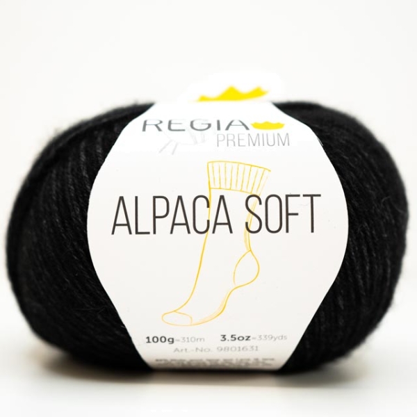 Regia Alpaca Soft Wolle schwarz