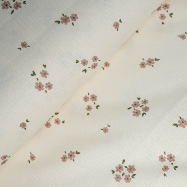 Ripp Baumwolljersey Blümchen mauve