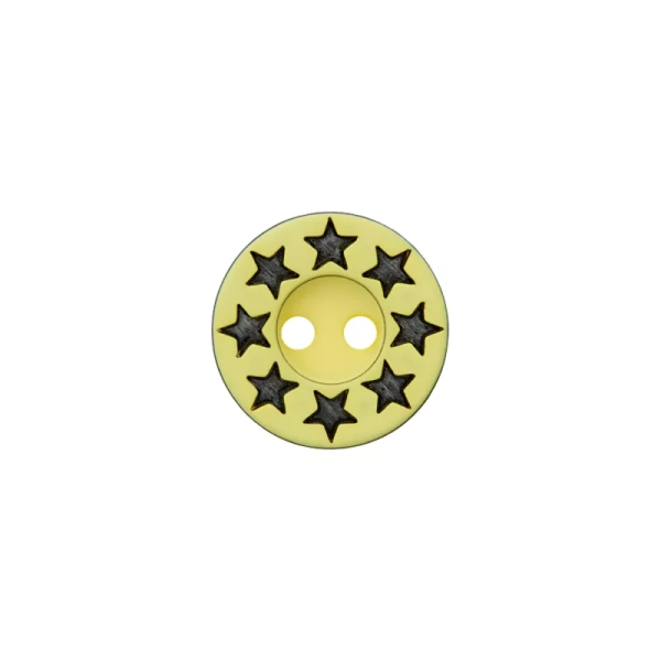 Polyesterknopf Sterne 12mm gelb