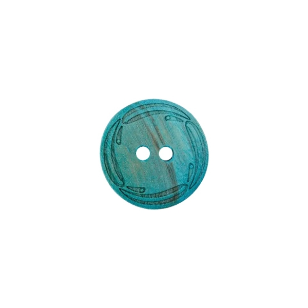 Holzknopf Ranke 18mm blau