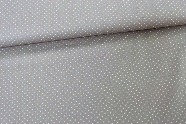 1,20m Zuschnitt Edle Baumwollwebware Popeline Petit Dots taupe