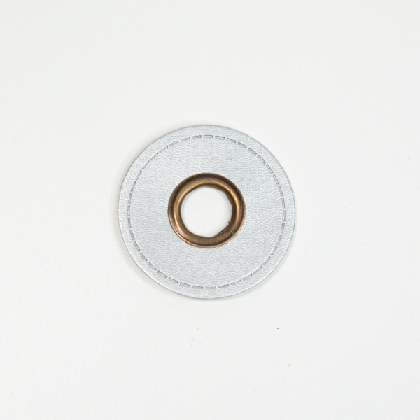 Kunstleder-Ösen Patches Rund 10mm silber