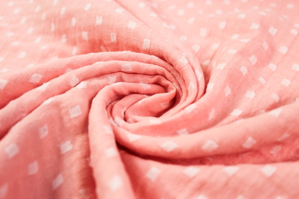 Musselin Doubleface Vierecke korall hell Ökotex 100 100% Cotton
