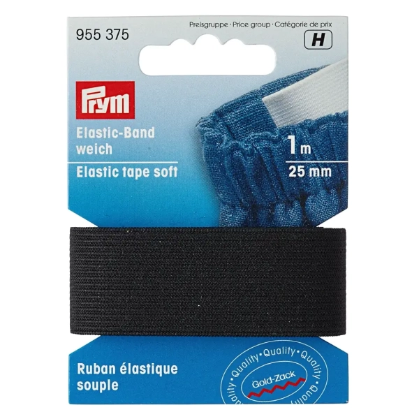 Prym Elastic-Band weich 1m x 25mm schwarz