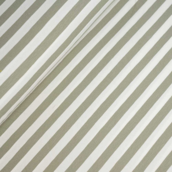 Baumwolljersey Blockstreifen salbei-weiß