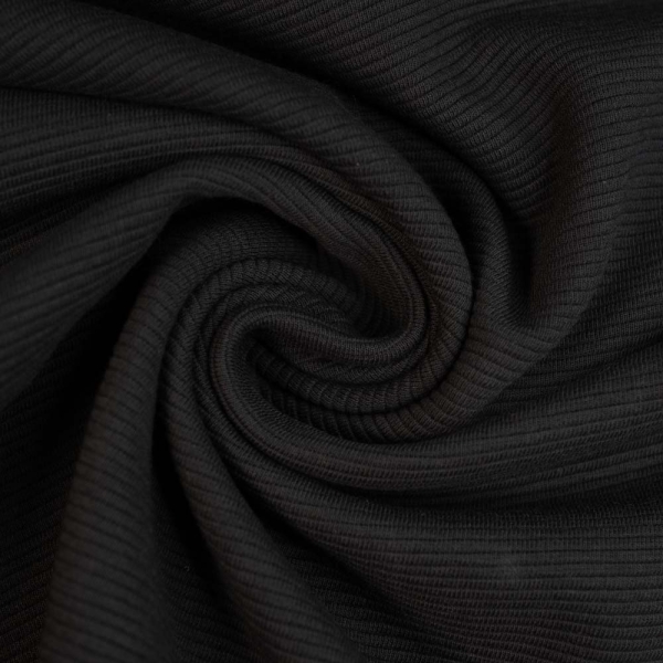 Ripp Baumwolljersey Ottoman schwarz