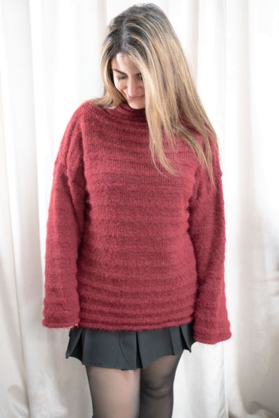 Turtleneck Pullover Thea bordeaux