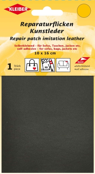 Kleiber Applikation Klebeflicken Kunstleder dunkelbraun